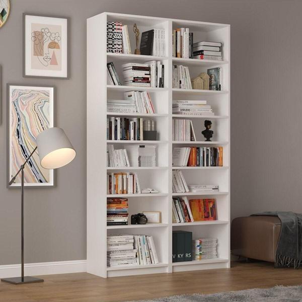 Asra Trend %100 MDFLAM Beyaz Kitaplık K-09 - Image 1