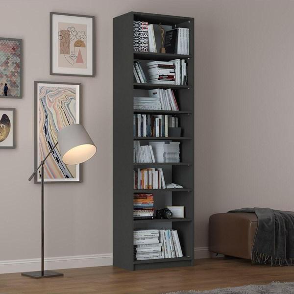 Asra Trend %100 MDFLAM Koyu Gri Kitaplık K-08 - Image 1