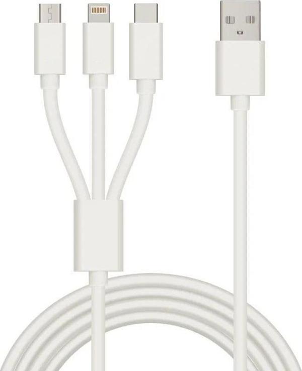 3in1 To Usb Micro Lightning Type-C 18W Şarj Cihazı İphone Samsung Xiaomi Huawei Uyumlu Şarz Aleti - Image 1