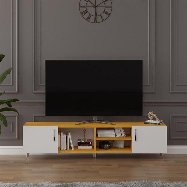Tv Ünitesi Beyaz & Afrika Ceviz T-14 - Image 1