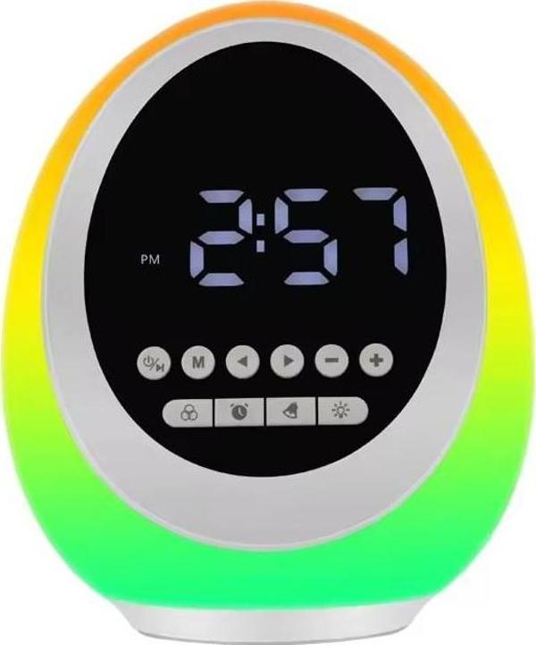 Dokunmatik Gece Lambası - Dijital Radyolu Çalar Saat - Alarm - Bluetooth Hoparlör - Image 1