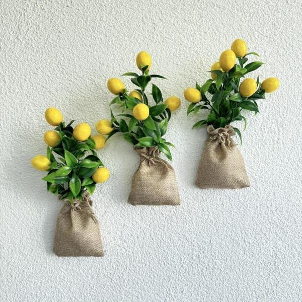 ST Dekor Limon Çiçekli Magnet Ve Duvar Dekoru 3 Lü Set - Image 1