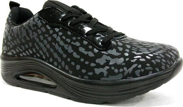 Tracker Siyah Gri Air Taban Bağcıklı Sneaker Spor Ayakkabı - Image 1