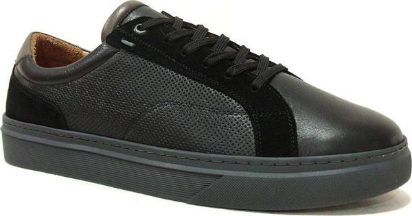 Egelioğlu Siyah Bağcıklı Anatomik Comfort Casual Sneakers Ayakkabı - Image 1
