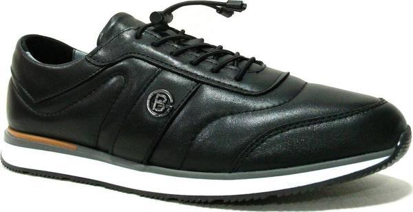 Egelioğlu Siyah Lastik Bağcıklı Anatomik Comfort Casual Ayakkabı - Image 1