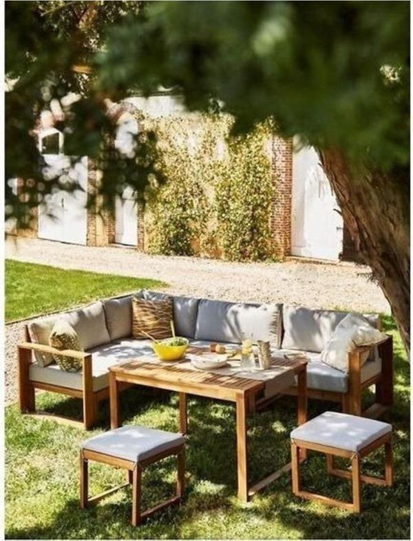 Ahşap Lavinya Bahçe Balkon Teras Köşe Koltuk Takımı - Image 1