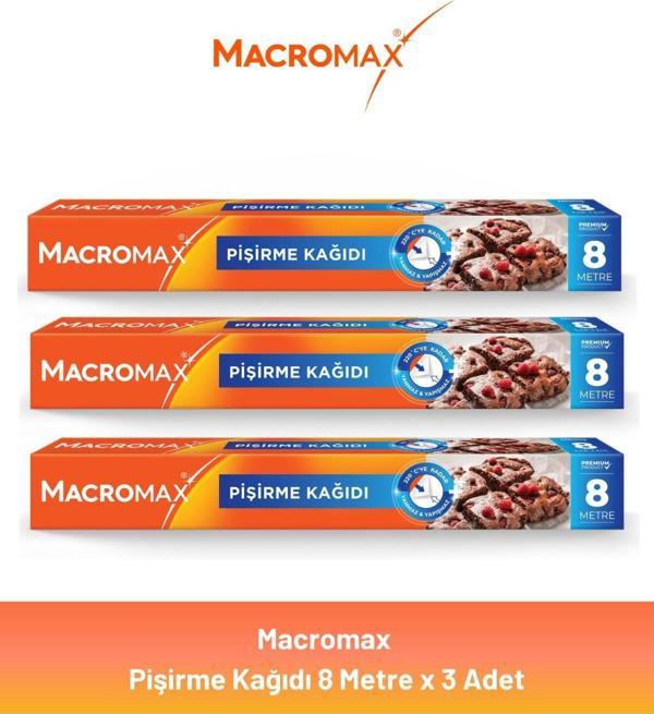 Macromax Pişirme Kağıdı 8 Metre x 3 Adet - Image 1