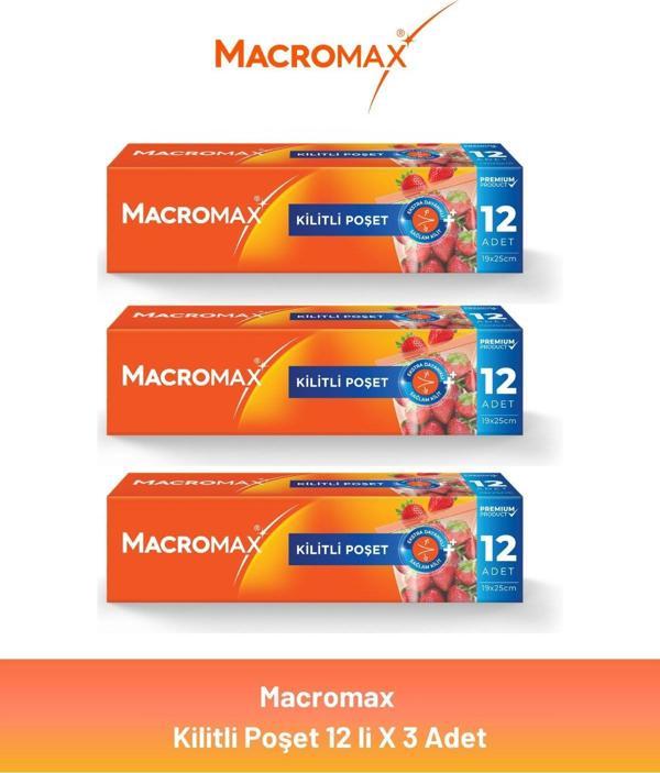 Macromax Kilitli Poşet 12'li x 3 Adet - Image 1