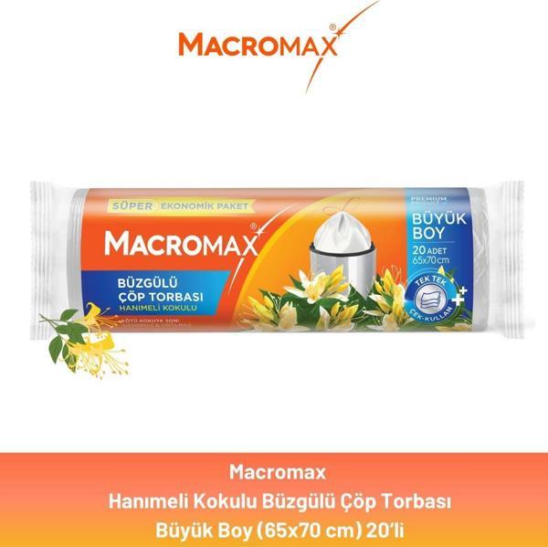 Macromax Büzgülü Hanımeli Çöp Torbası Büyük Boy 20'li - Image 1