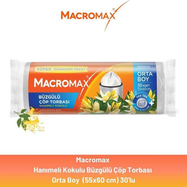 Macromax Büzgülü Hanımeli Çöp Torbası Orta Boy 30'lu - Image 1