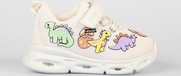 Dino Işıklı Unisex Okul Öncesi Beyaz Spor Ayakkabı - Image 1