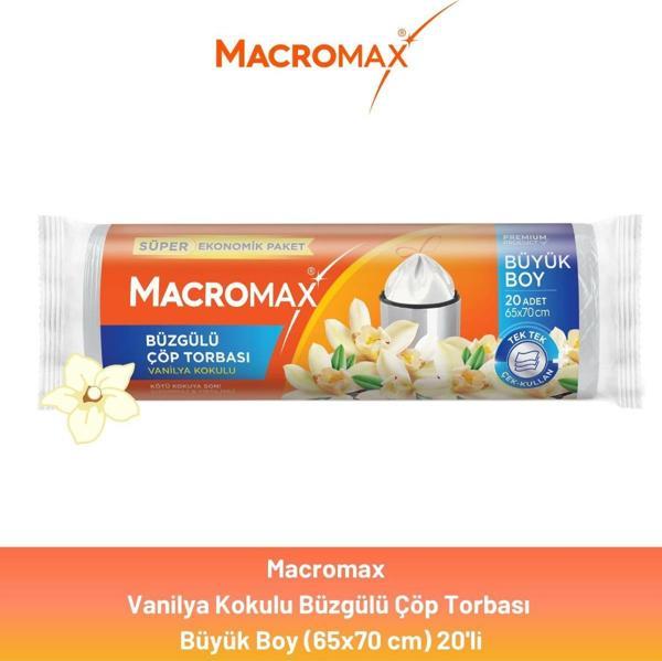 Macromax Büzgülü Vanilya Çöp Torbası Büyük Boy 20'li - Image 1