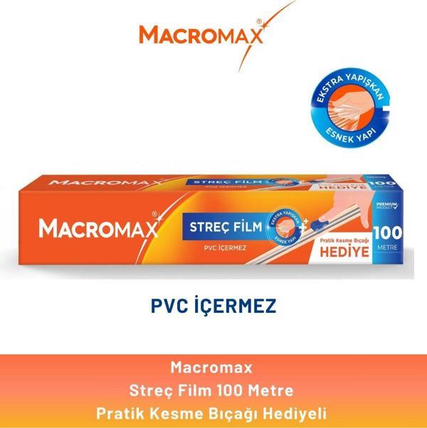 Macromax Streç Film 100 Metre Pratik Kesme Bıçağı Hediyeli - Image 1