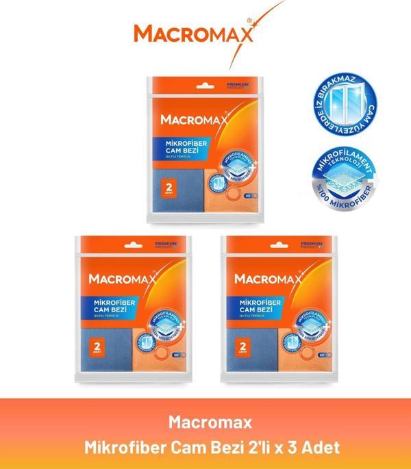 Macromax Mikrofiber Cam Bezi 2'li x 3 Adet - Image 1