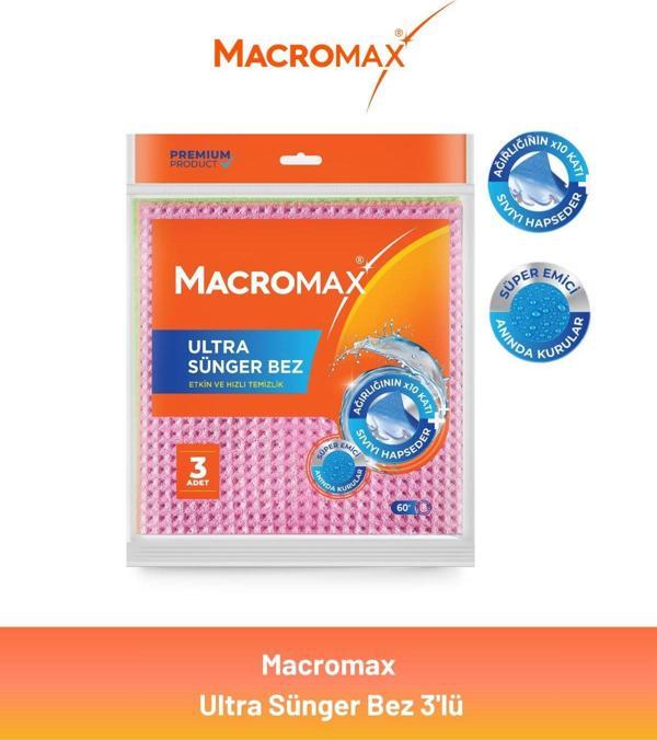 Macromax Ultra Sünger Temizlik Bezi 3'lü - Image 1