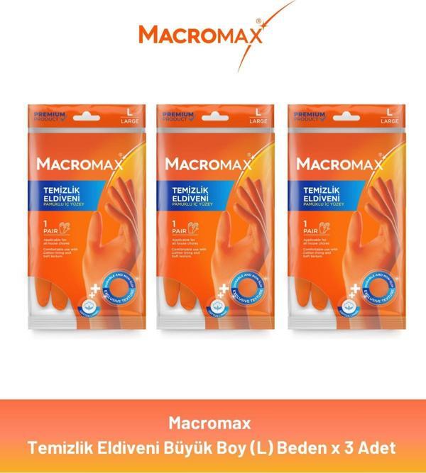 Macromax Standart Eldiven Büyük Boy x 3 Adet - Image 1