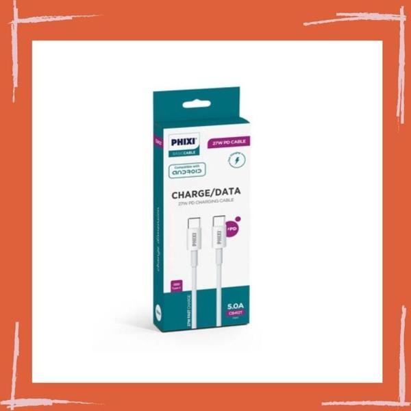 Phixi Basic CB412T 5.0A Type-C to Type-C USB Şarj Kablosu – Hızlı ve Dayanıklı Şarj Çözümü - Image 1