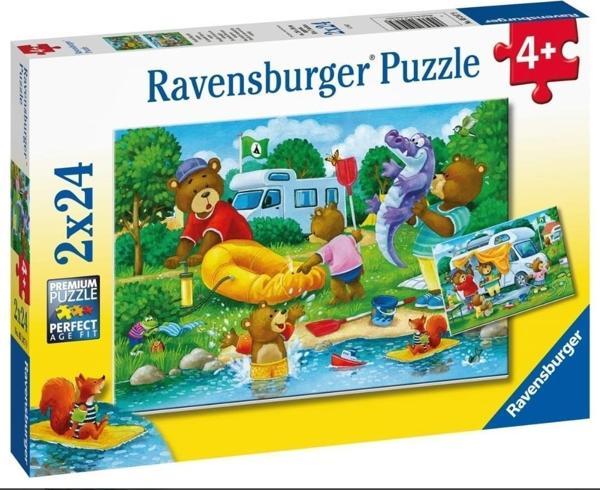 Ravensburger 2X24 Parçalı Puzzle Ayı Ailesi Kampta - Image 1