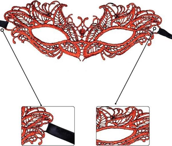 Nessiworld Kırmızı Dantel Masquerade Maskesi 5 No - Image 1