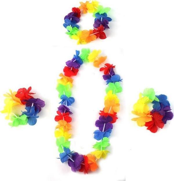 Nessiworld Rengarenk Hawaii Kolye Taç Bileklik Seti 4 Parça - Image 1