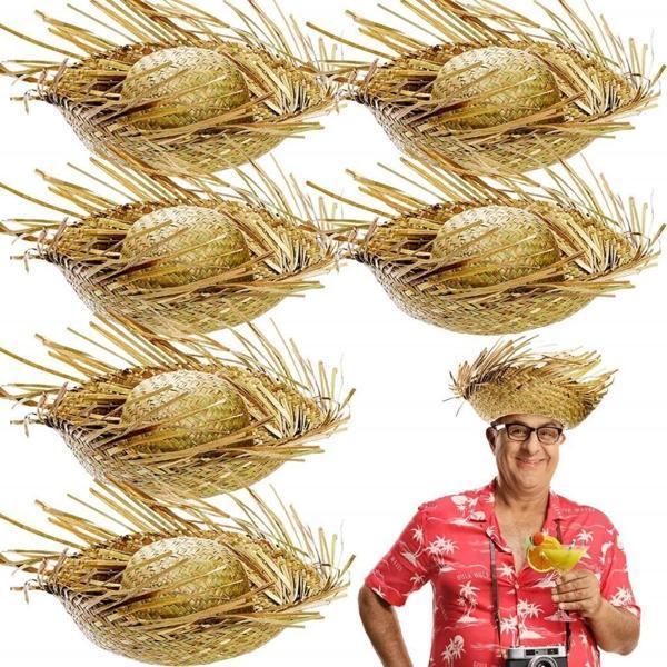 Nessiworld Tropikal Parti Naturel Hasır Hawaii Şapkası 13x36 cm - Image 1