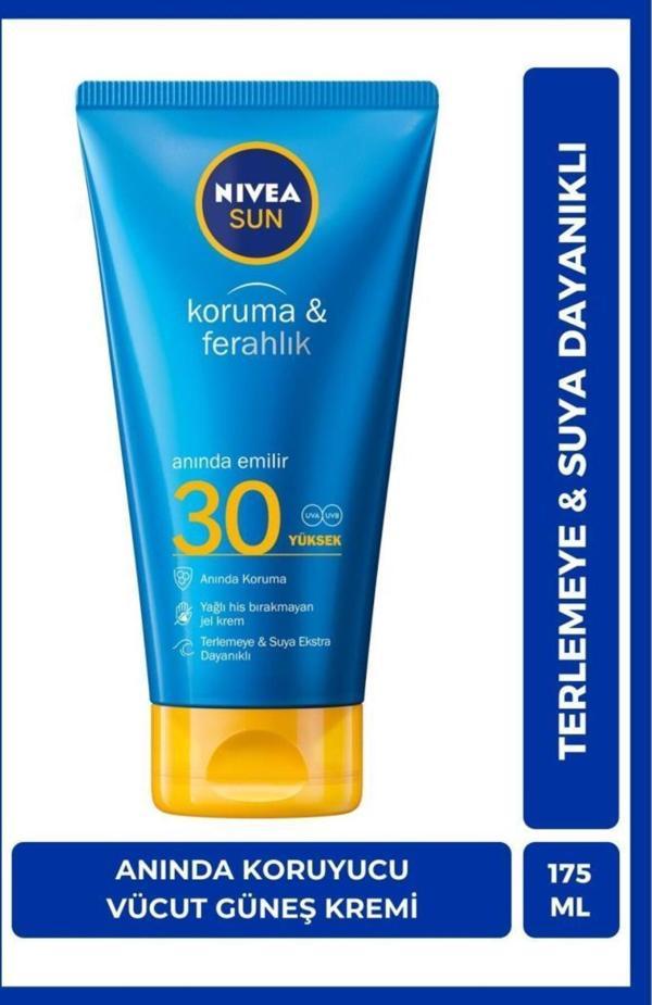 Sun Spf30 Yüksek Güneş Koruyucu Ve Ferahlatıcı Krem 175ml, Uva Uvb Koruması, Suya Karşı Dayanıklı - Image 1