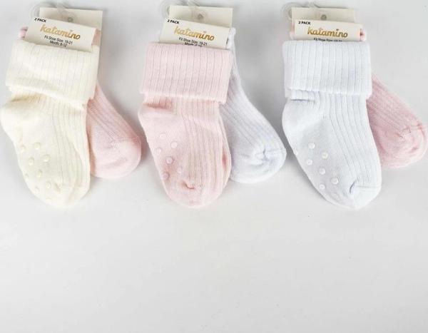 Katamino Ginny 2'li Abs'li Kız Bebek Soket Çorap K44109 Karışık Renk - Image 1