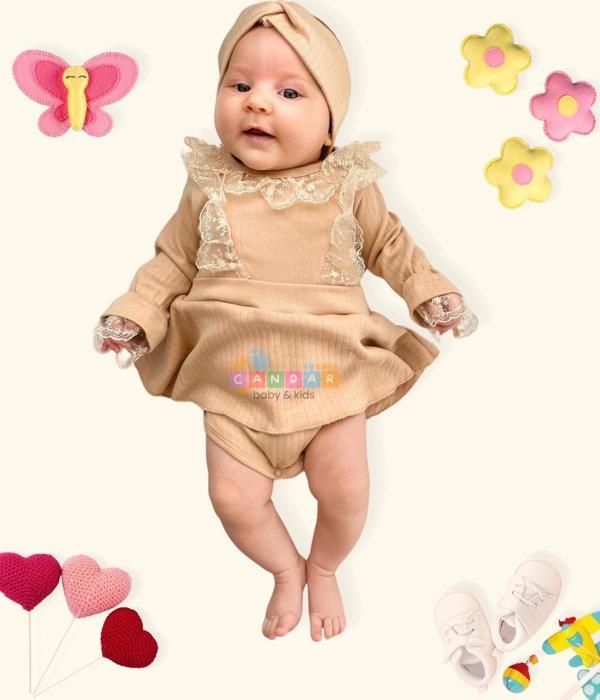 3-12 Ay FİSTO ETEKLİ BADİ Krem - Image 1