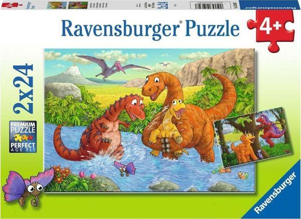 Ravensburger 2 x 24 Parça Puzzle Dinazorlar RPK050307 - Image 1