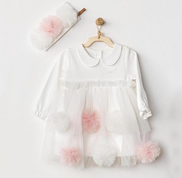 Andywawa AC24500 Dress Band Petit Love Elbise Takım Ekru - Image 1