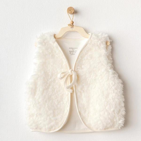 Andywawa AC25254 Basic Bebe Yelek Ekru - Image 1