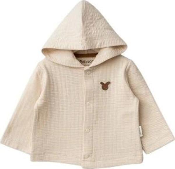 Bebitof Kapüşonlu Bebek Hırka 80153 Açık Bej - Image 1