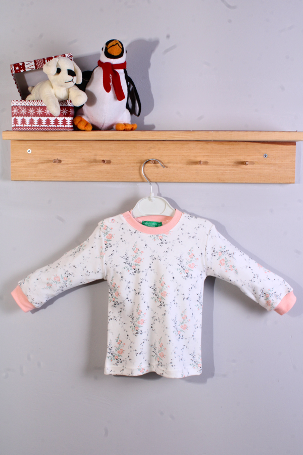 Çiçek Desenli Kız Bebek Pijama Eşofman Takımı Pembe - Image 1