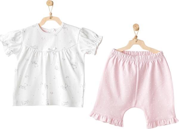 Andywawa Ac25631 Cuddly Bunny Bear 2'li Bebe Takım Pink - Image 1