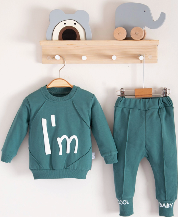 3-18 Ay Erkek Bebek Takımı I'm Cool 2'li Yeşil - Image 1