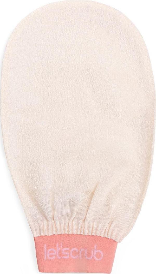 Let'Scrub 1 Adet Ekru Banyo Duş Kesesi Peeling Eldiveni %100 Floş Ipek Kadın Ve Erkekler Için - Image 1