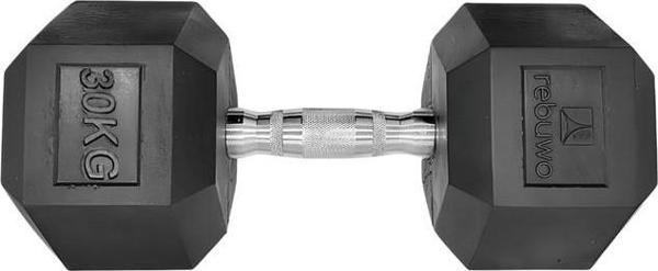 Rebuwo Hex Dambıl Kauçuk Altıgen Dambıl Hex Dumbbell 30 KG 1 Adet - Image 1