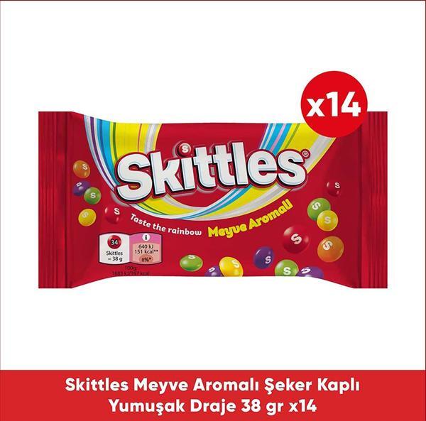 Skittles Meyve Aromalı Şeker Kaplı Yumuşak Draje 38 G x14 - Image 1
