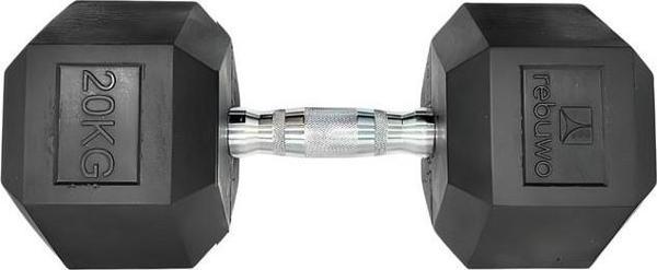 Rebuwo Hex Dambıl Kauçuk Altıgen Dambıl Hex Dumbbell 20 KG 1 Adet - Image 1
