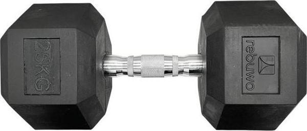 Rebuwo Hex Dambıl Kauçuk Altıgen Dambıl Hex Dumbbell 25 KG 1 Adet - Image 1