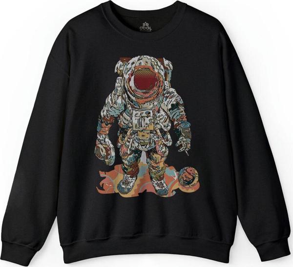Fly Me To The Moon Astronot Gezegen Baskılı Sweatshirt - Image 1