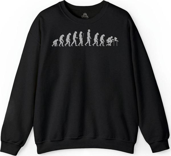 Evolution Human Evrim İnsan Maymun Bilgisayar Baskılı Sweatshirt - Image 1