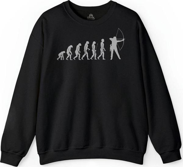 Evolution Human Evrim Yay Ok Okçu Baskılı Sweatshirt - Image 1