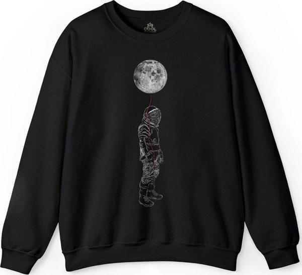 Uzay Cosmos Ay Astronot Dünya Gezegen Galaksi Baskılı Sweatshirt - Image 1