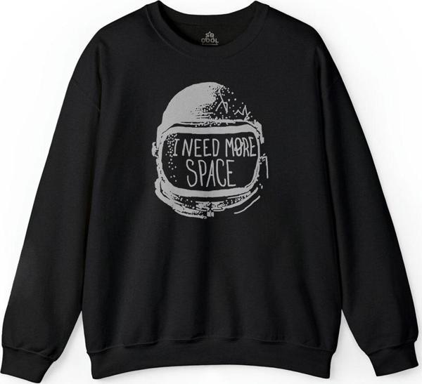 I Need More Space Astronot Uzay Cosmos Gezegen Baskılı Sweatshirt - Image 1