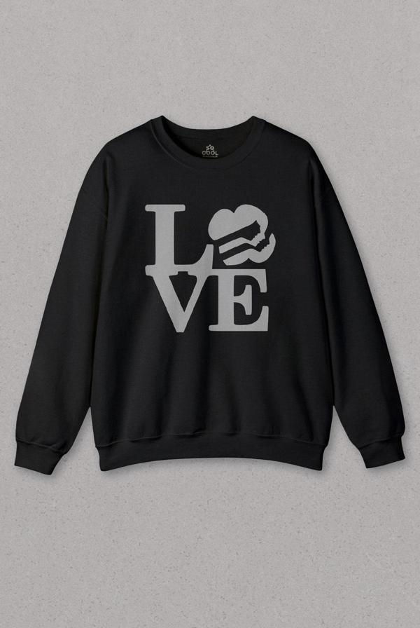 Siyah Sweatshirt Love Dance Life Dansı Seviyorum Hip Hop Sanat Baskılı Sweat - Image 1