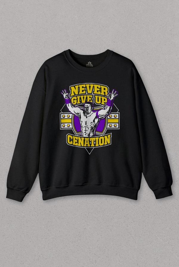 Unisex Sweatshirt John Cena You Me Never Give Up Cenation Asla Pes Etme Baskılı Sweat PSW01S-1387 - Image 1