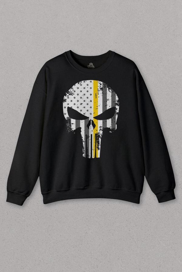 Siyah Sweatshirt The Crazy Punisher Cezalandırıcı Frank Castle Baskılı Unisex Sweat PSW01S-1580 - Image 1