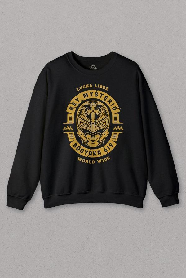 Siyah Sweatshirt Rey Mysterio Wwe Amerikan Güreşi Booyaka 619 Baskılı Unisex Sweat - Image 1