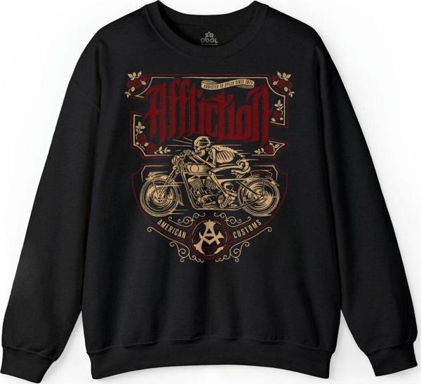 Death Rider Affliction Ölüm Sürücüsü Motosiklet Baskılı Sweatshirt - Image 1